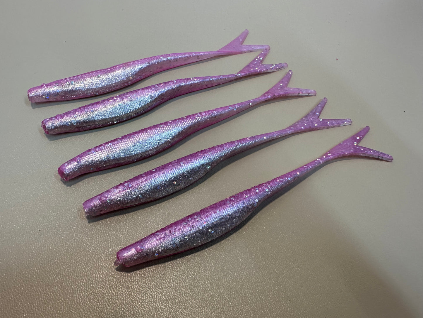 Pink Lightning – 5” Diamond Sparkle Soft Plastic Lure (5 Pack)