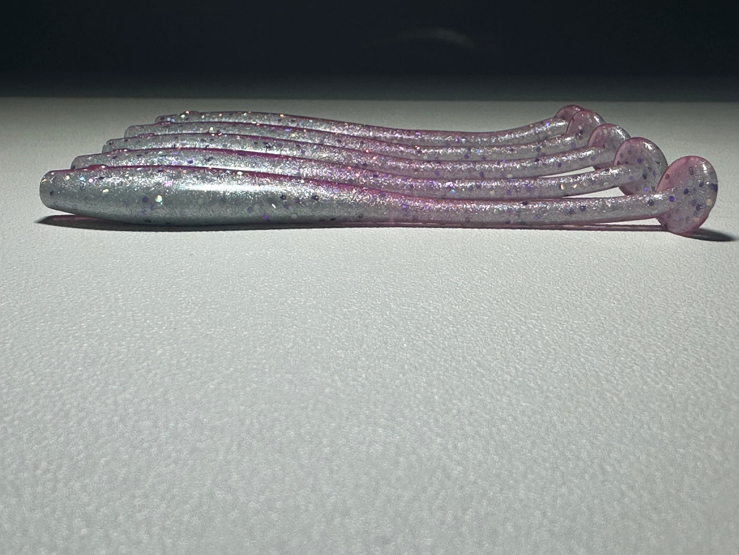 Cotton Candy Glow – 4.5” Dirty Shad Paddle Tail Soft Plastic (8-Pack)