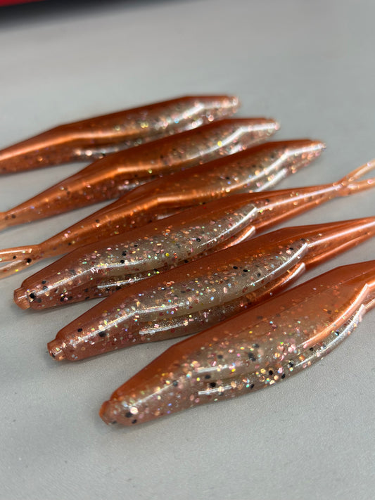 Rip Shad 5" New Penny - 5PK Classic Fishing Lure for Reds Trout & Flounder 5 Inch