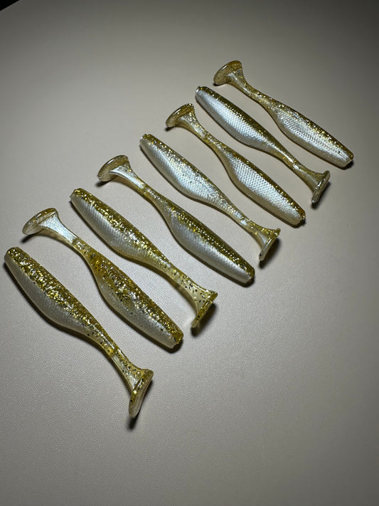 Dirty Blonde – 3.8” Paddle Tail Soft Plastic Swimbait (8-Pack)