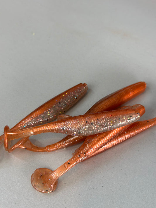 3.8" New Penny Paddle Tail- 5PK Fishing Lures