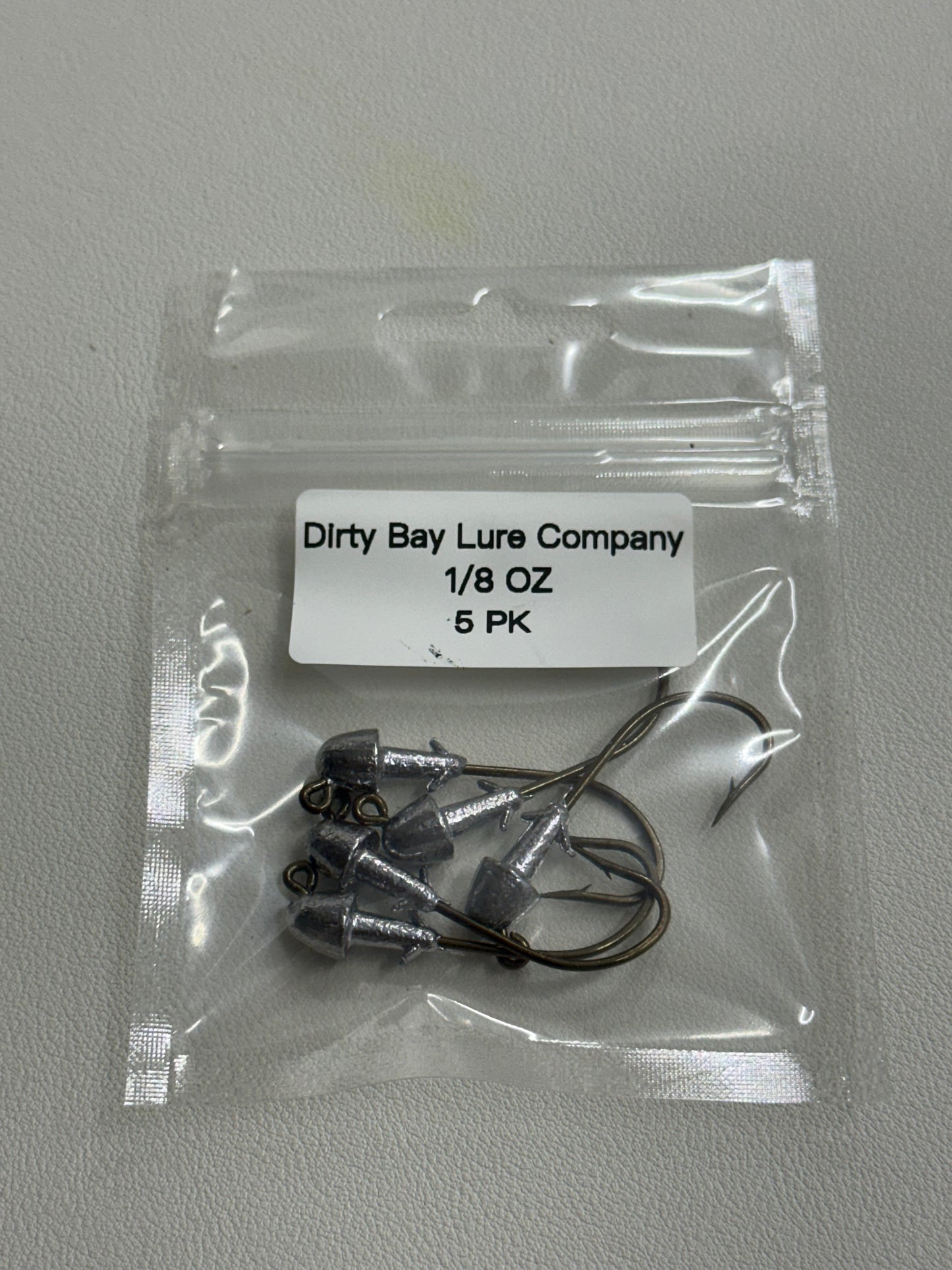 1/8 oz Premium Jig Heads 5 Pack – Strong Hook • Saltwater Ready • Dirty Bay Lure Company