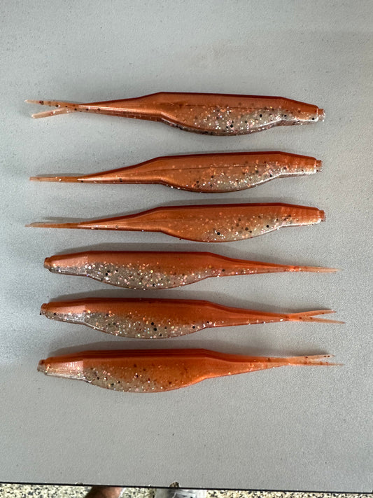 Rip Shad 5" New Penny - 5PK Classic Fishing Lure for Reds Trout & Flounder 5 Inch