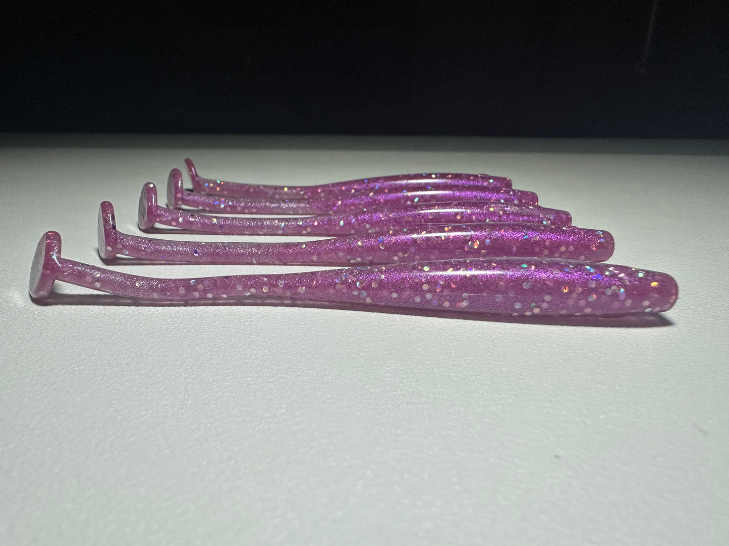 Cotton Candy Glow – 4.5” Dirty Shad Paddle Tail Soft Plastic (8-Pack)