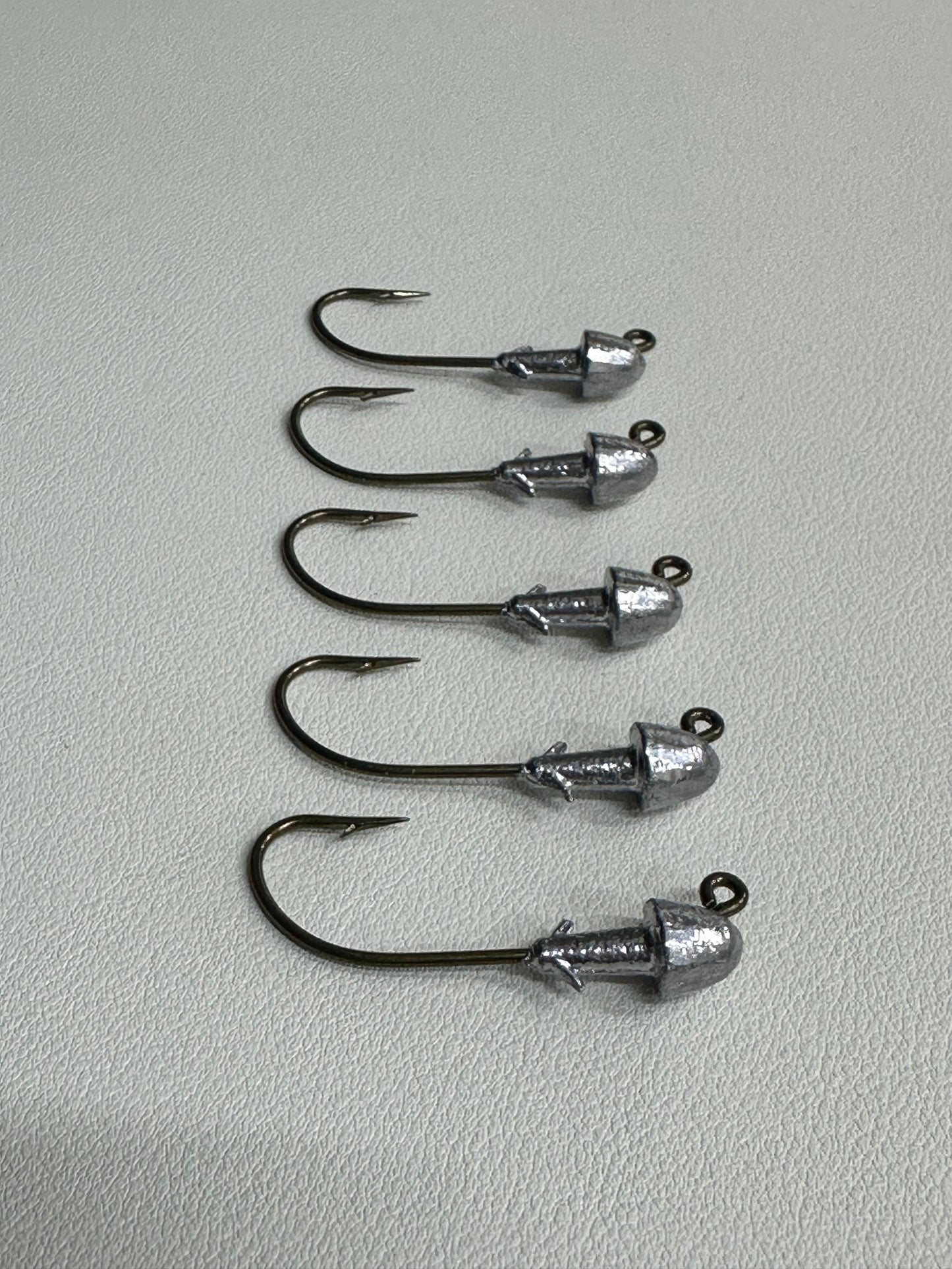1/8 oz Premium Jig Heads 5 Pack – Strong Hook • Saltwater Ready • Dirty Bay Lure Company