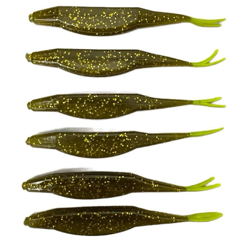 Rip Shad 5" Green Pumpkin & Chartreuse - 5PK