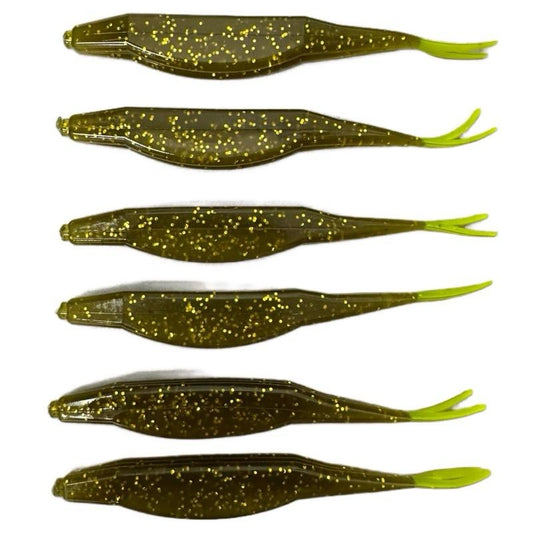 Rip Shad 5" Green Pumpkin & Chartreuse - 5PK